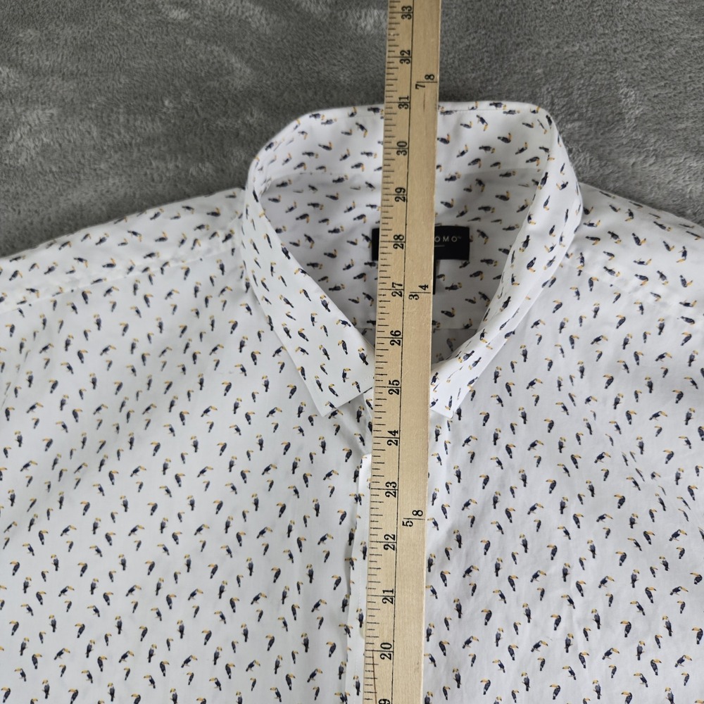 Pronto Uomo Shirt‎ Mens XXL White Toucan Print Short Sleeve Casual Vacation 3XL - Picture 4 of 12